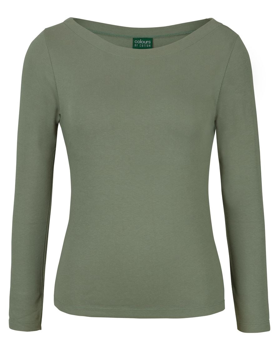 1BTL - C of C LADIES L/S BOAT NECK TEE   - UNBRANDED