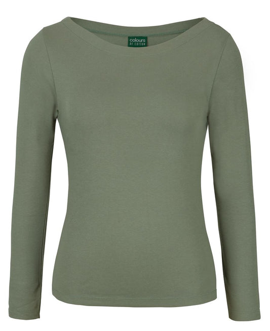 1BTL - C of C LADIES L/S BOAT NECK TEE   - UNBRANDED