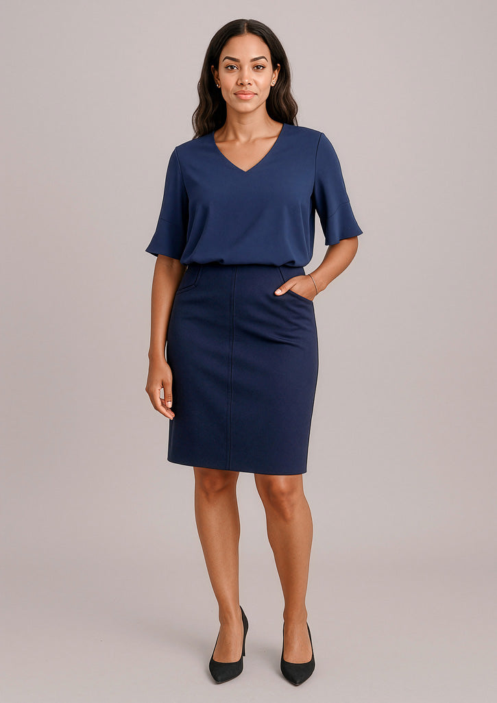 20717 - Womens Siena Bandless Pencil Skirt - UNBRANDED
