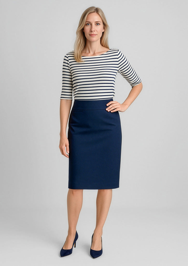 24011 - Womens Comfort Wool Stretch Relaxed Fit Lined Skirt - UNBRANDED