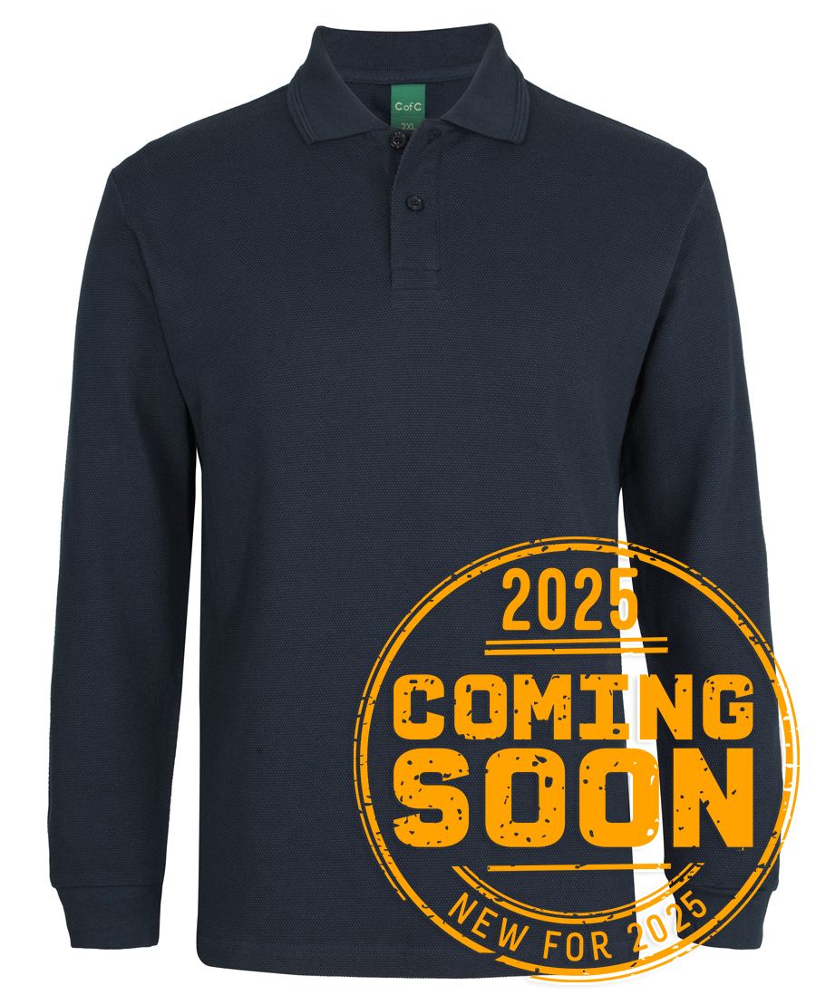 2PCL - C of C L/S 320G POPCORN COTTON POLO   - UNBRANDED