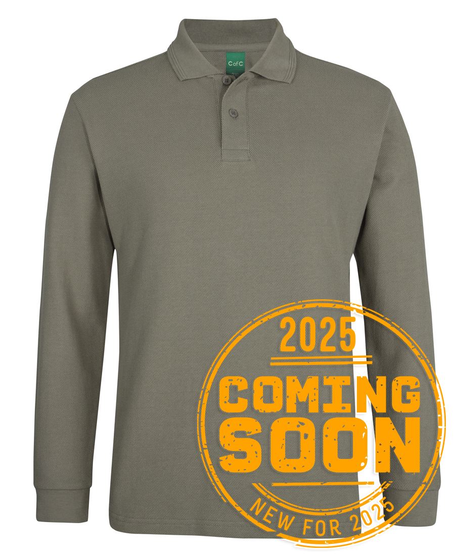 2PCL - C of C L/S 320G POPCORN COTTON POLO   - UNBRANDED