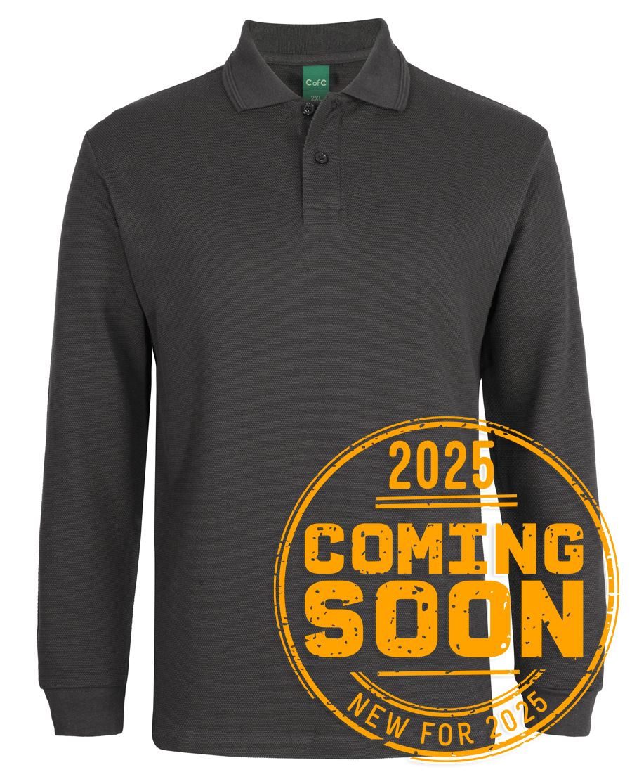 2PCL - C of C L/S 320G POPCORN COTTON POLO   - UNBRANDED