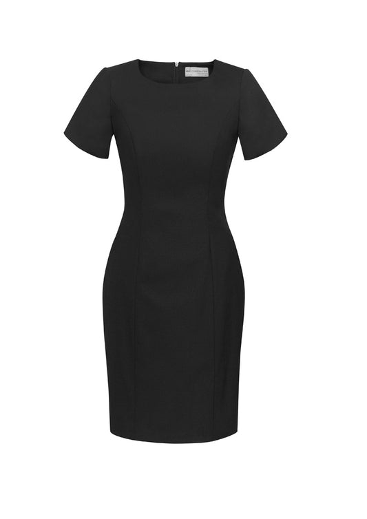34012 - Womens Comfort Wool Stretch Short Sleeve Shift Dress - UNBRANDED