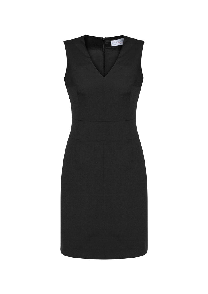 34021 - Womens Comfort Wool Stretch Sleeveless V-Neck Dress - UNBRANDED