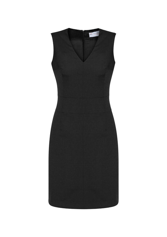 34021 - Womens Comfort Wool Stretch Sleeveless V-Neck Dress - UNBRANDED