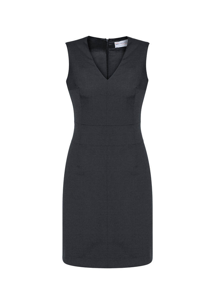 34021 - Womens Comfort Wool Stretch Sleeveless V-Neck Dress - UNBRANDED