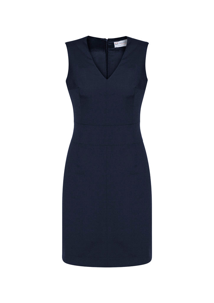 34021 - Womens Comfort Wool Stretch Sleeveless V-Neck Dress - UNBRANDED