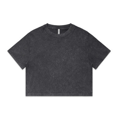 4086 - Wo's Stone Wash Heavy Crop | 4086 - UNBRANDED