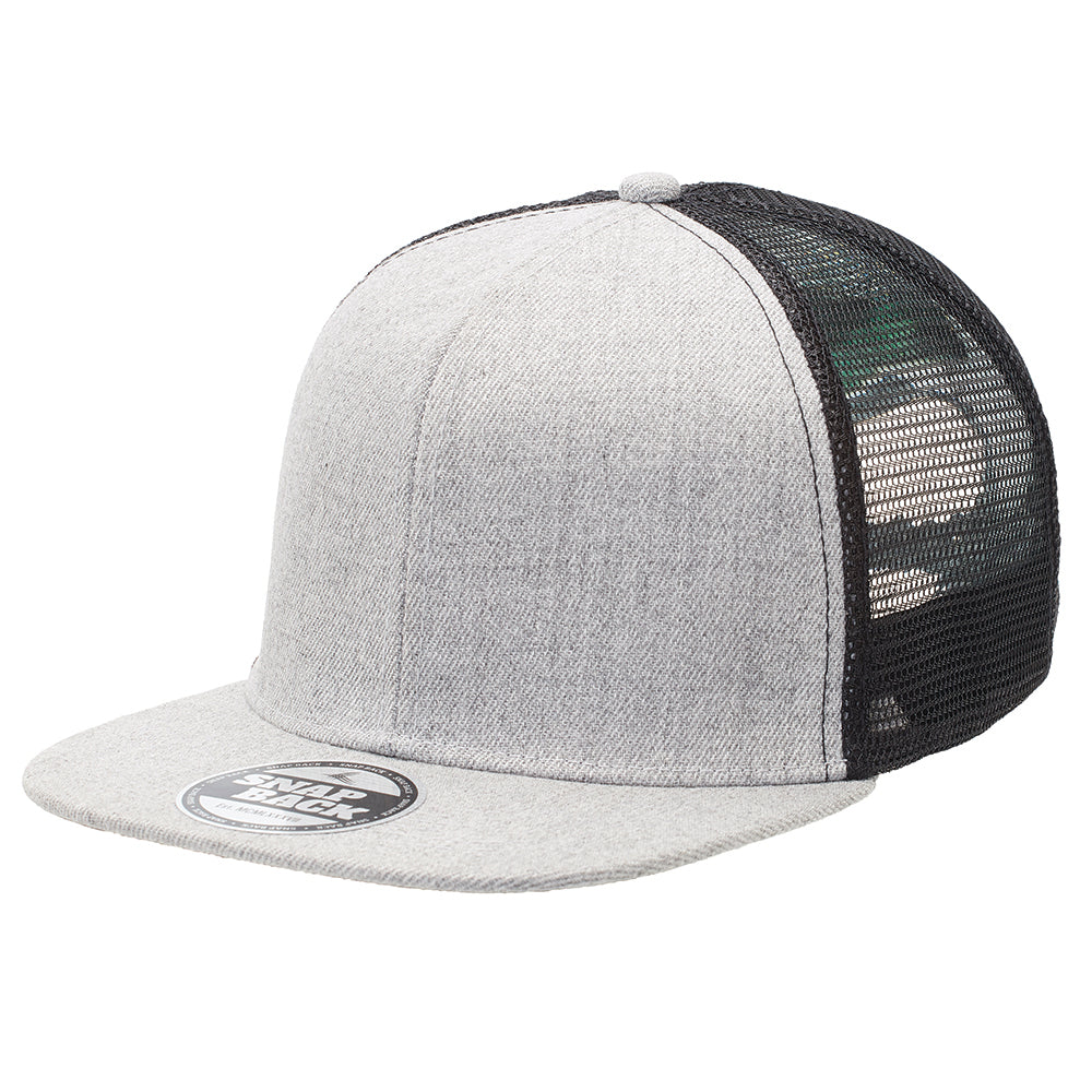 4396 - Heathered Flat Peak Trucker - UNBRANDED