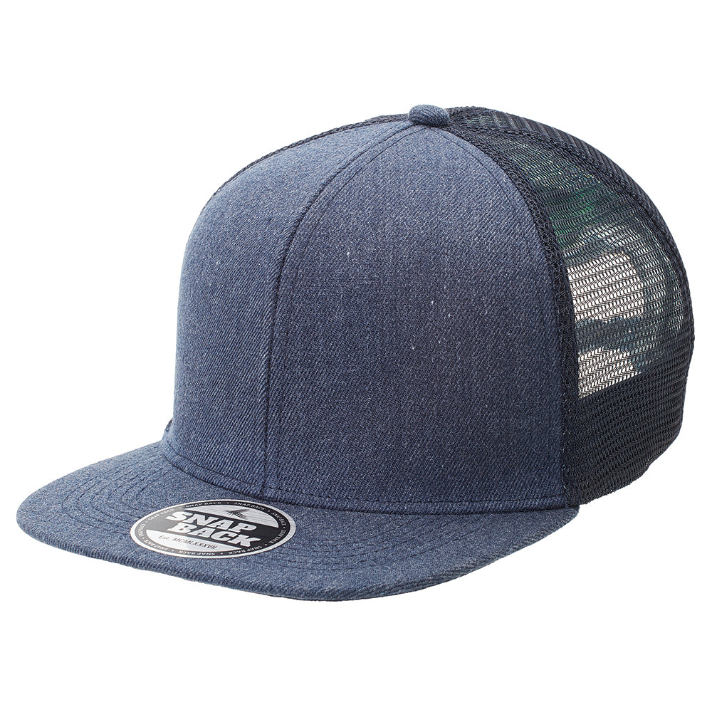 4396 - Heathered Flat Peak Trucker - UNBRANDED