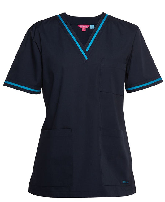 4SCT1 - JB's CONTRAST LADIES SCRUBS TOP - UNBRANDED