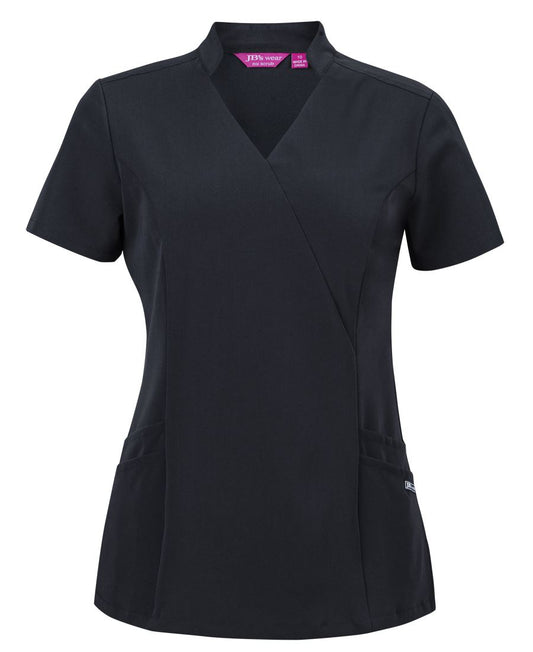 4SMT1 - JB's LADIES NU MANDARIN COLLAR SCRUB TOP   - UNBRANDED
