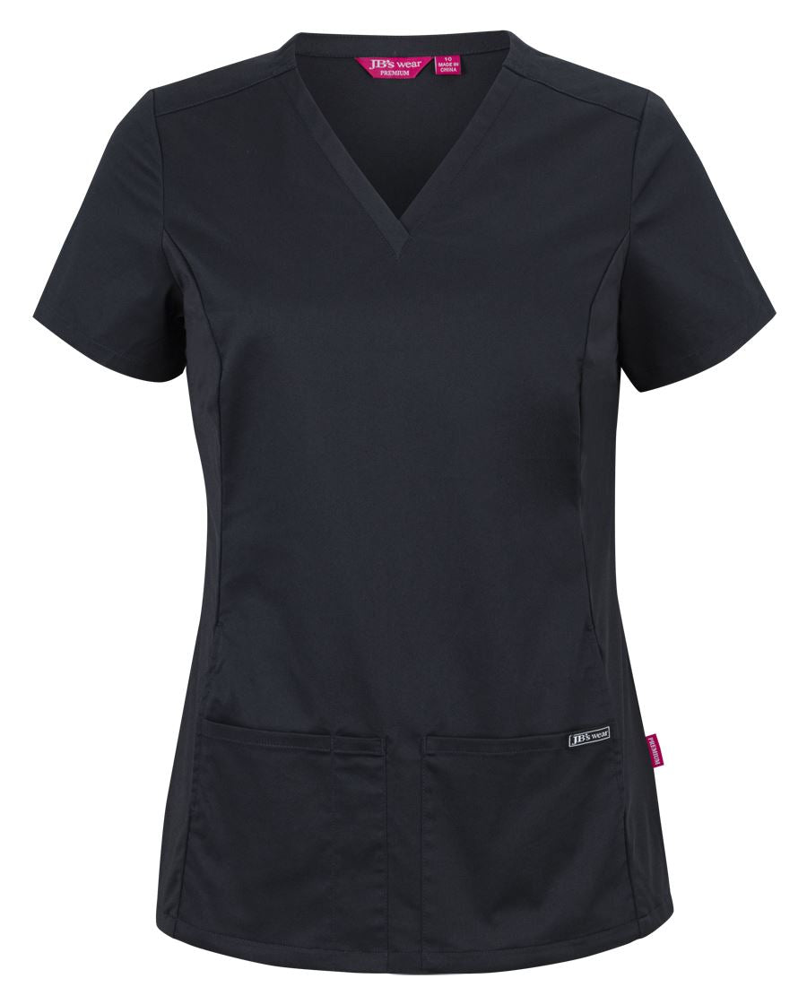 4SUT1 - JB's LADIES PREMIUM STRETCH PANEL SCRUB TOP   - UNBRANDED
