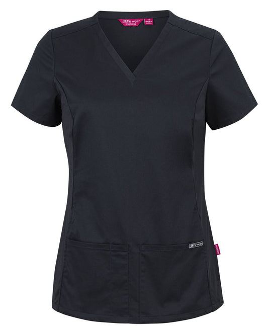 4SUT1 - JB's LADIES PREMIUM STRETCH PANEL SCRUB TOP   - UNBRANDED