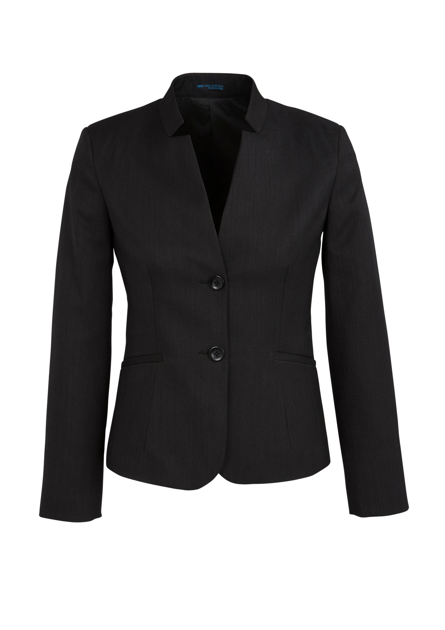 60113 - Womens Cool Stretch Short Jacket with Reverse Lapel - UNBRANDED