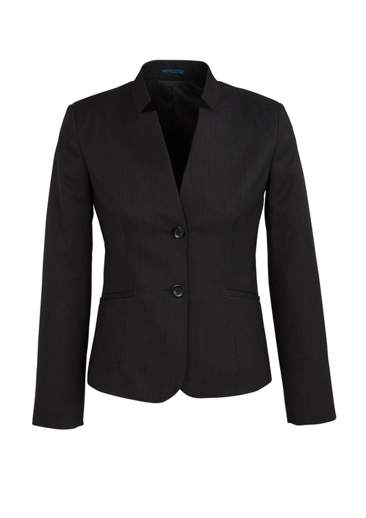 60113 - Womens Cool Stretch Short Jacket with Reverse Lapel - UNBRANDED