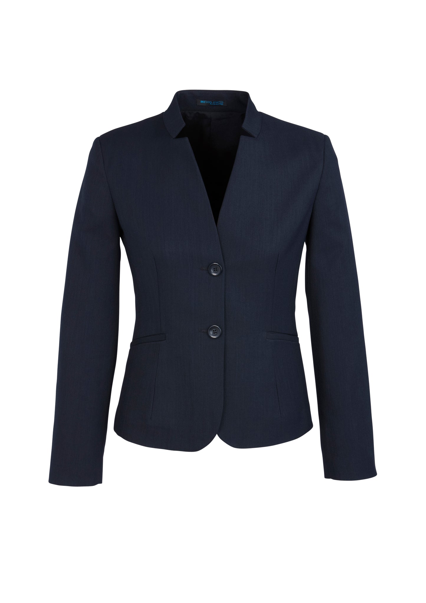 60113 - Womens Cool Stretch Short Jacket with Reverse Lapel - UNBRANDED