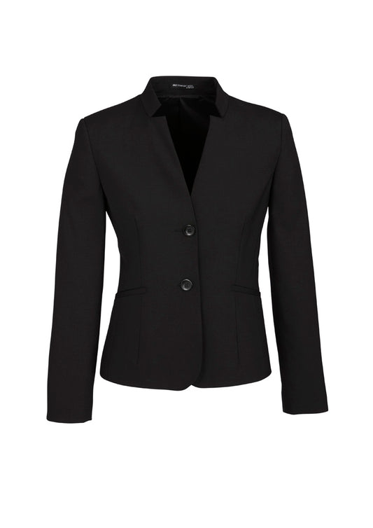 64013 - Womens Comfort Wool Stretch Short Jacket with Reverse Lapel - UNBRANDED