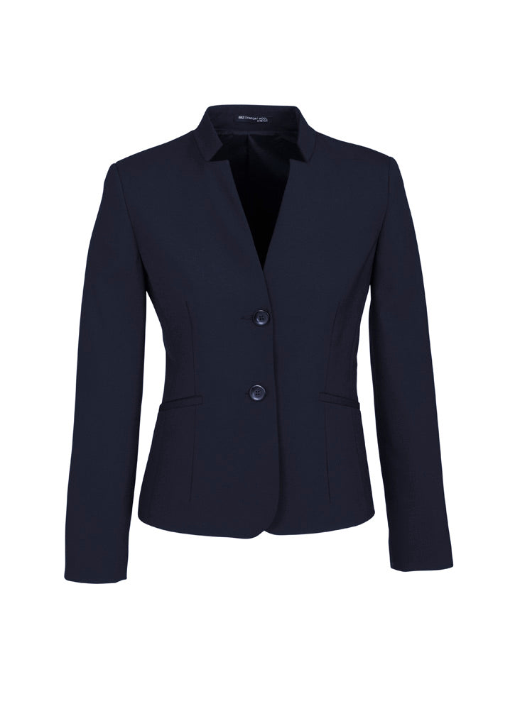 64013 - Womens Comfort Wool Stretch Short Jacket with Reverse Lapel - UNBRANDED