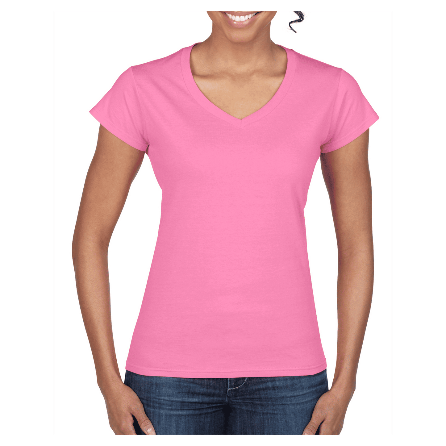 64V00L - 64V00L Gildan Softstyle Ladies V - UNBRANDED