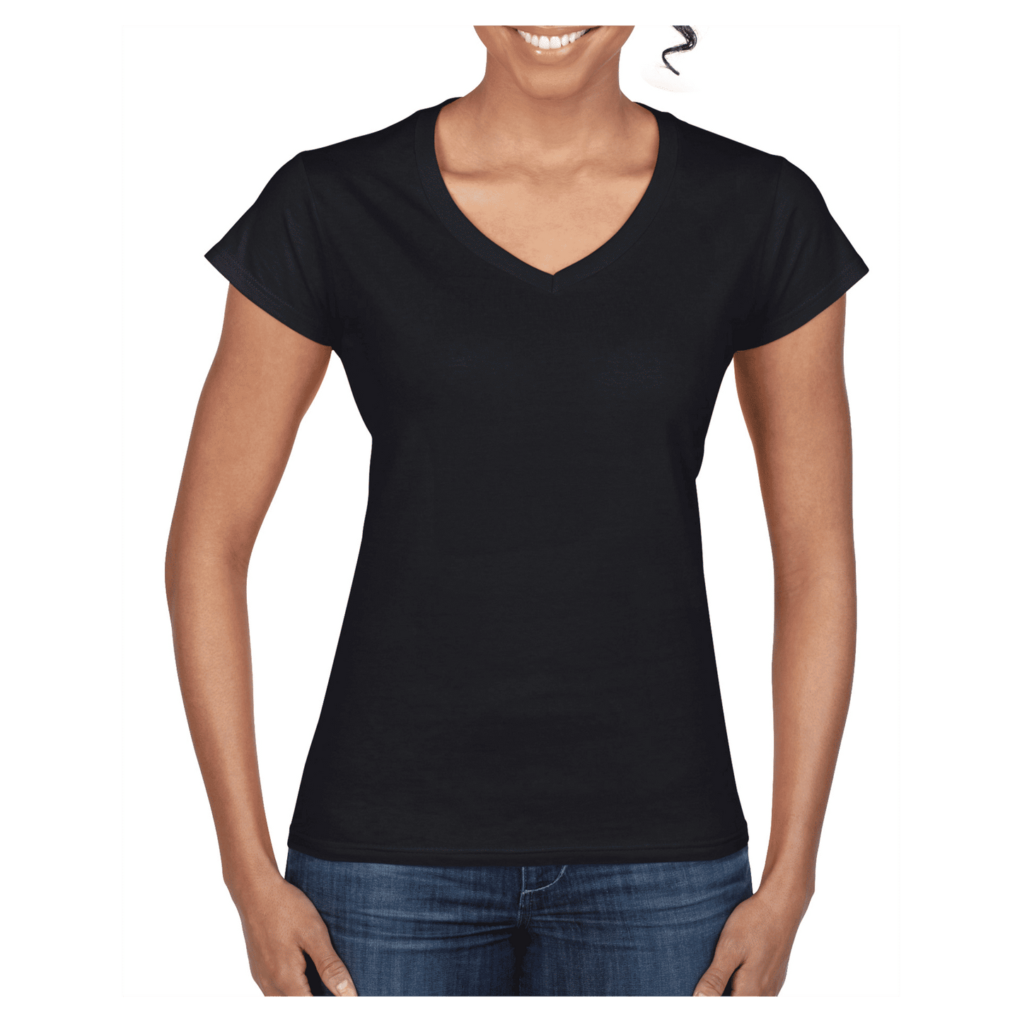 64V00L - 64V00L Gildan Softstyle Ladies V - UNBRANDED
