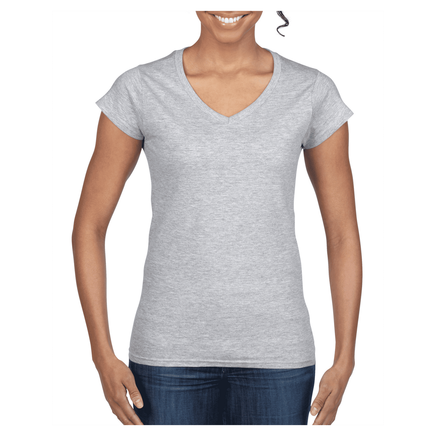 64V00L - 64V00L Gildan Softstyle Ladies V - UNBRANDED