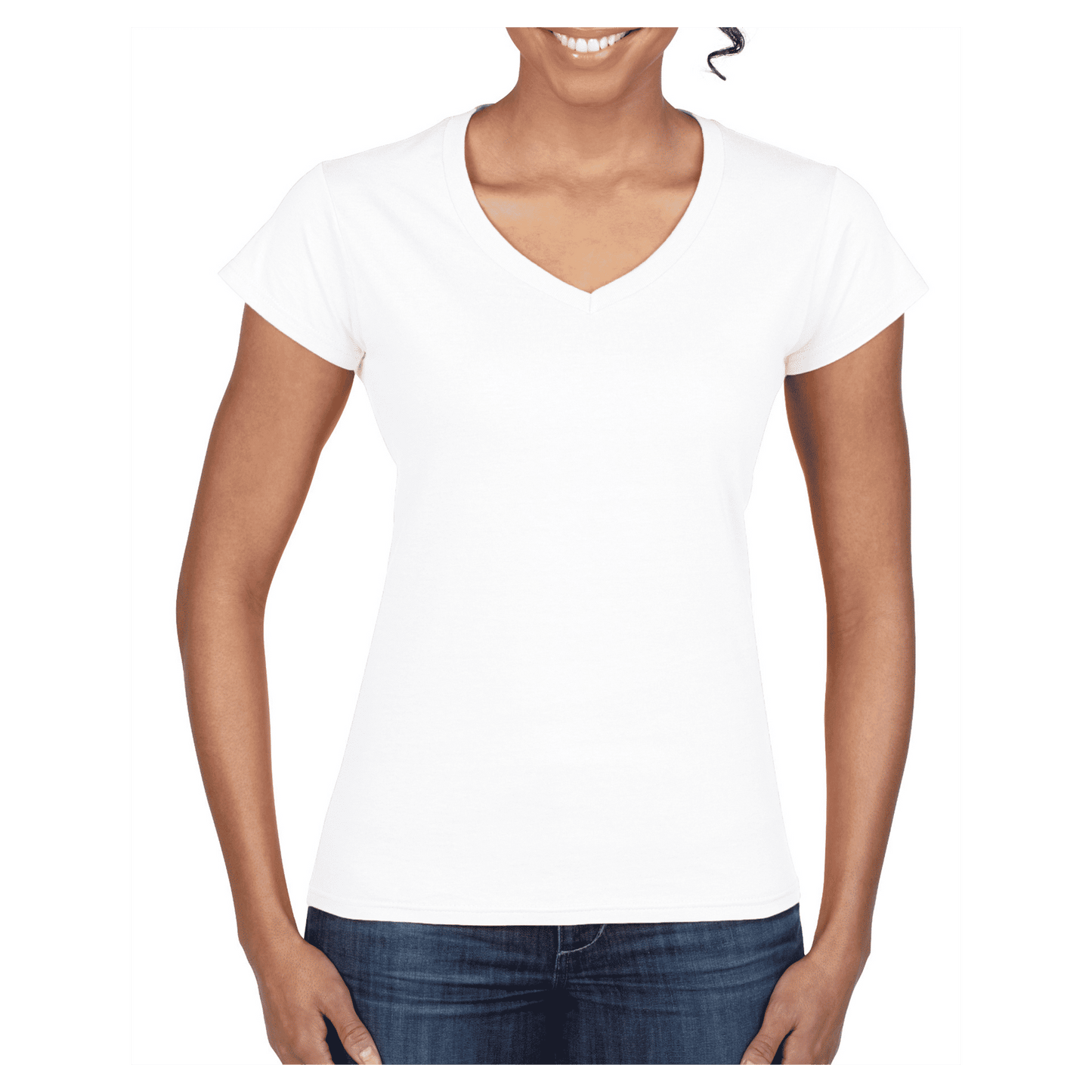 64V00L - 64V00L Gildan Softstyle Ladies V - UNBRANDED