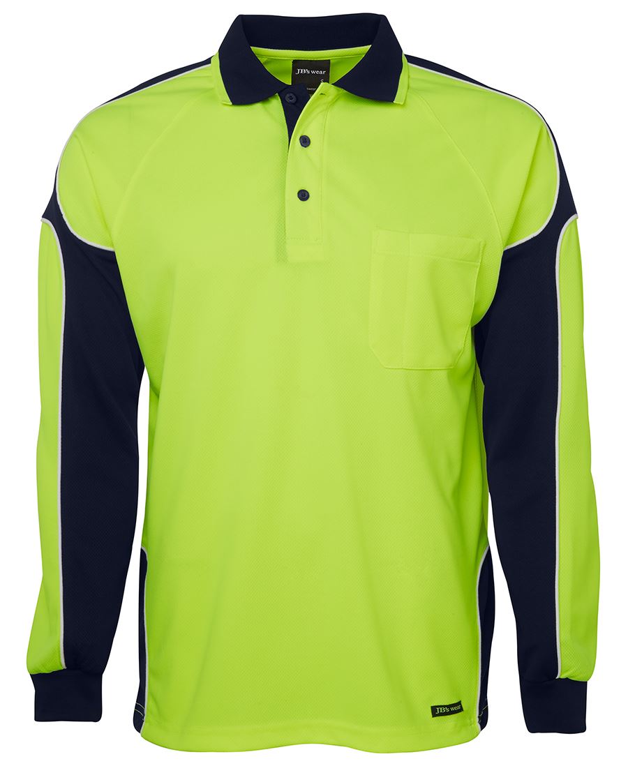 6AP4L - JB's Hi Vis 4602.1 L/S ARM PANEL POLO - UNBRANDED