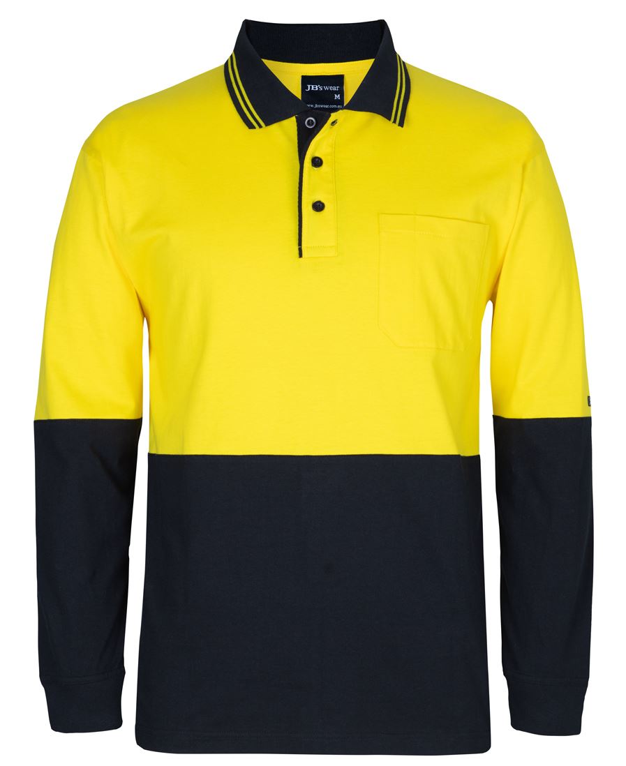 6CPHL - JB's Hi Vis L/S COTTON POLO   - UNBRANDED