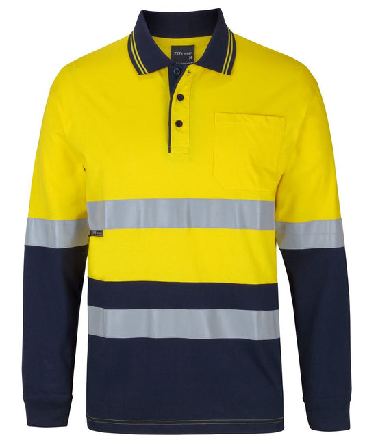 6DCPL - JB's Hi Vis (D+N) L/S COTTON POLO   - UNBRANDED