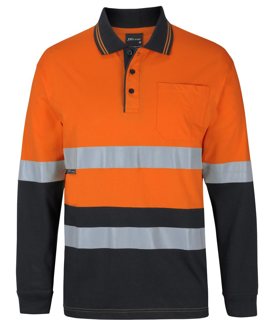 6DCPL - JB's Hi Vis (D+N) L/S COTTON POLO - UNBRANDED