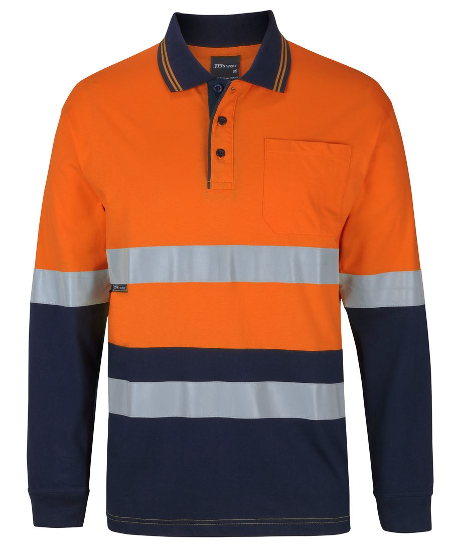 6DCPL - JB's Hi Vis (D+N) L/S COTTON POLO - UNBRANDED