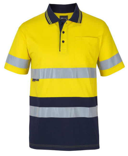 6DCPS - JB's Hi Vis (D+N) S/S COTTON POLO   - UNBRANDED