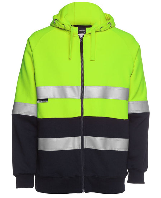 6DNH - JB's Hi Vis (D+N) FULL ZIP FLEECY HOODIE - UNBRANDED