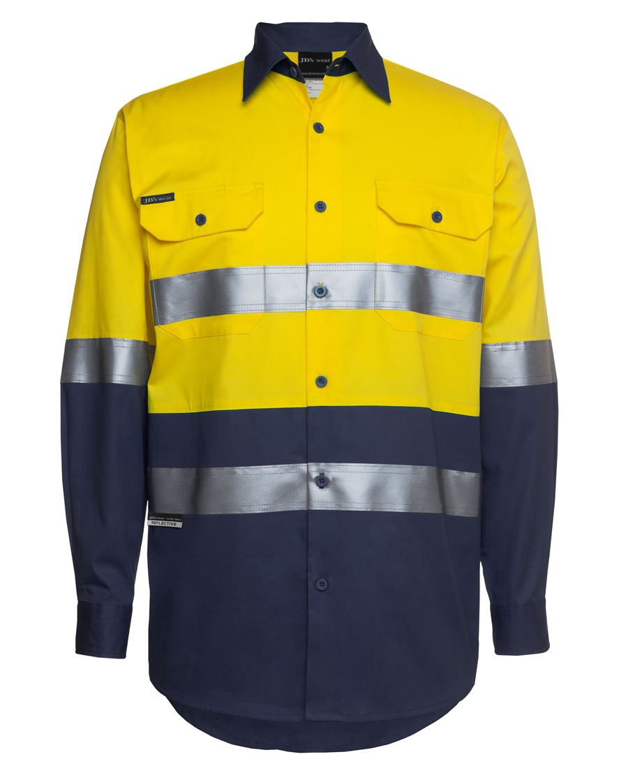 6DNWL - JB's Hi Vis (D+N) L/S 150G W/SHIRT   - UNBRANDED