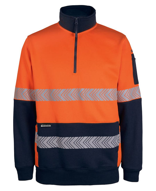 6DPS - JB's Hi Vis 330G 1/2 ZIP SEGMENTED TAPE FLEECE - UNBRANDED