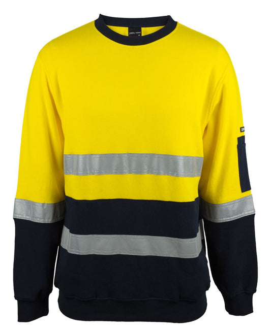 6DVCM - JB's Hi Vis 310 (D+N) COTTON CREW NECK FLEECE   - UNBRANDED
