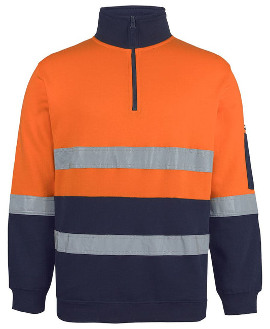 6DVFM - JB's Hi Vis (D+N) 310 Cotton 1/2 Zip Fleece - UNBRANDED