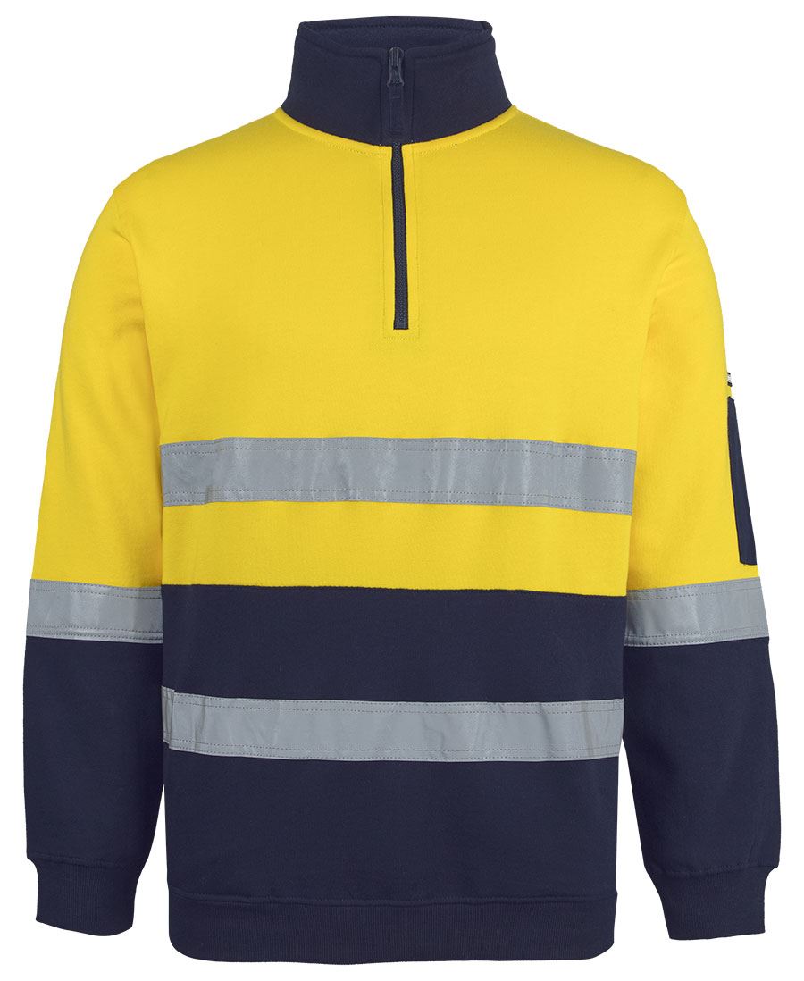 6DVFM - JB's Hi Vis (D+N) 310 Cotton 1/2 Zip Fleece - UNBRANDED