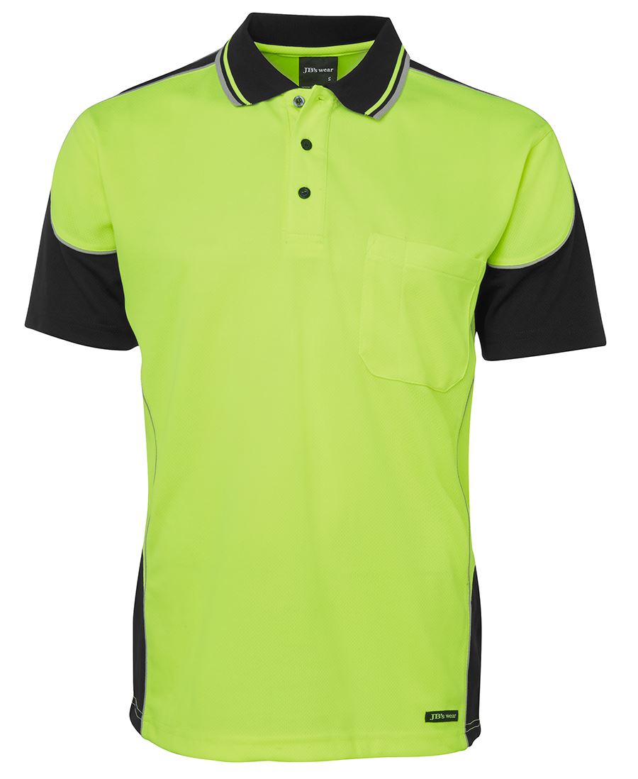6HCP4 - JB's Hi Vis 4602.1 S/S CONTRAST PIPING POLO - UNBRANDED