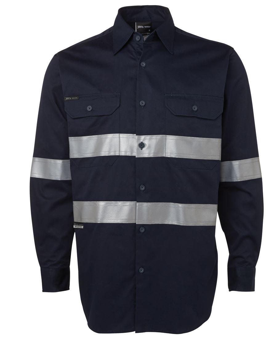 6HDNL - JB's L/S 190G WORK SHIRT WITH REFLECTIVE TAPE   - UNBRANDED