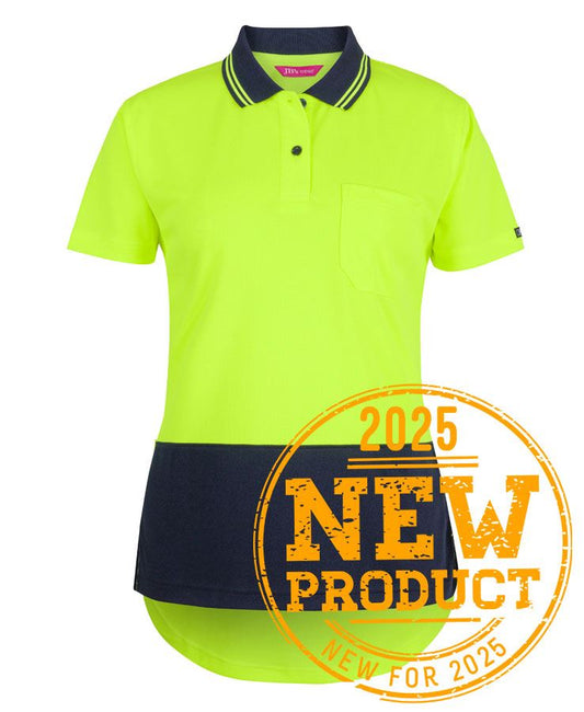 6HDS1 - JB's LADIES Hi Vis S/S DROP TAIL POLO - UNBRANDED