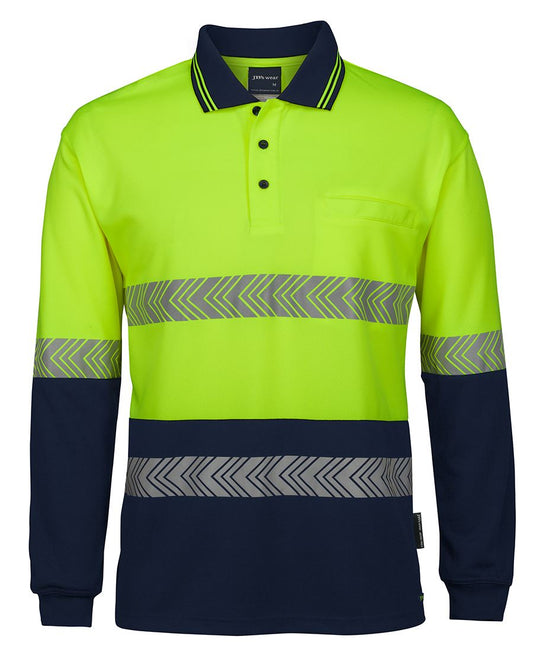 6HLST - JB's Hi Vis L/S SEGMENTED TAPE POLO - UNBRANDED