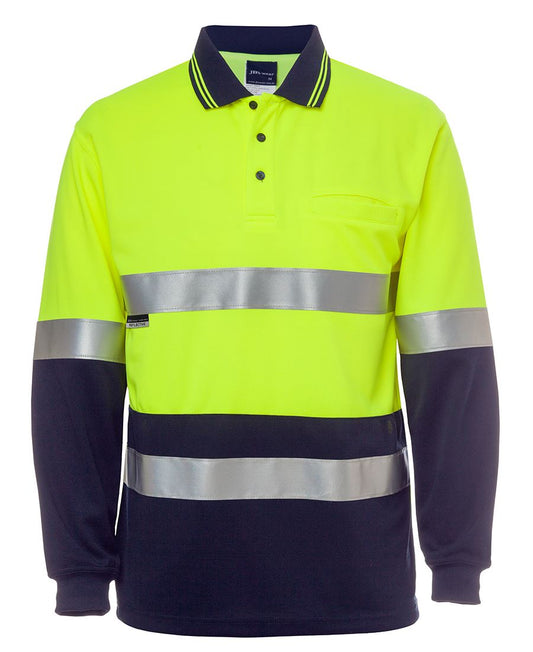 6HMCB - JB's Hi Vis L/S (D+N) COTTON BACK POLO  - UNBRANDED