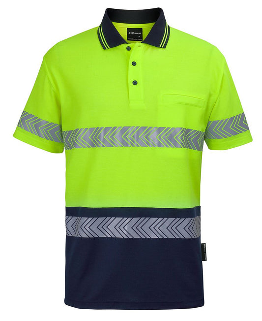 6HMSS - JB's Hi Vis S/S D+N C/BACK SEGMENTED TAPE POLO - UNBRANDED