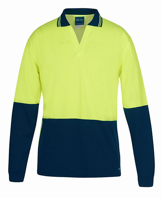 6HNBL - JB's Hi Vis 4602.1 L/S NON BUTTON POLO - UNBRANDED