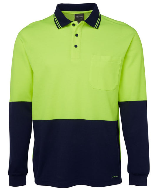 6HPL - JB's Hi Vis L/S COTTON BACK POLO - UNBRANDED