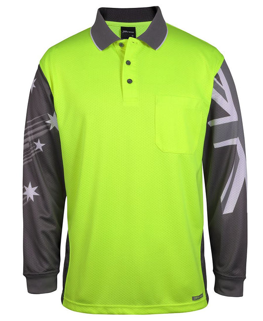 6HSCL - JB's Hi Vis L/S SOUTHERN CROSS POLO   - UNBRANDED
