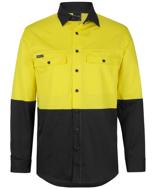 6HSWL - JB's Hi Vis L/S STRETCH WORK SHIRT   - UNBRANDED